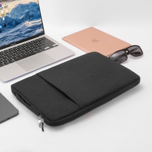 Geanta Laptop 13"-14" iUni, Material Textil Impermeabil, Anti-zgarieturi, Anti-socuri, Buzunar extern, Negru - Img 14