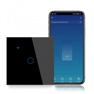 Intrerupator smart touch iUni 1F, 1 Canal, Wi-Fi, Sticla securizata, LED, Black - Img 2