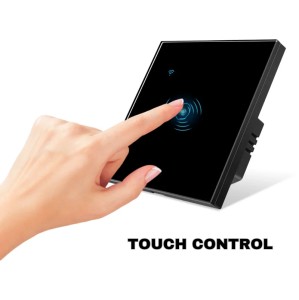 Intrerupator smart touch, WiFi, Sticla securizata, iUni 1G, 1 Canal, 10A, Control vocal, Smart Life / Tuya, LED, Black - Img 5