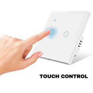 Intrerupator smart touch, WiFi, Sticla securizata, iUni 2G, 2 Canale, 10A, Control vocal, Smart Life / Tuya, LED - Img 5