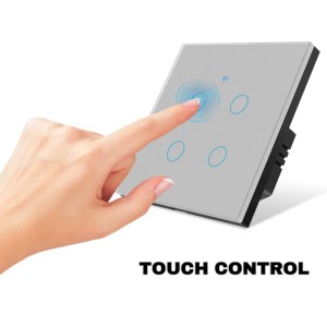 Intrerupator smart touch, WiFi, Sticla securizata, iUni 4G, 10A, Control vocal, Smart Life / Tuya, LED, Silver - Img 5