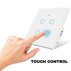 Intrerupator smart touch, WiFi, Sticla securizata, iUni 4G, 4 Canale, 10A, Control vocal, Smart Life / Tuya, LED - Img 5