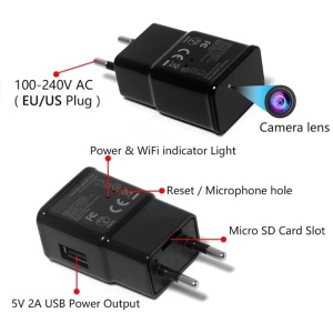 Mini Camera Incarcator USB iUni IP1000, Wi-Fi, 8GB, Full HD, Vizualizare Live pe telefon - Img 6