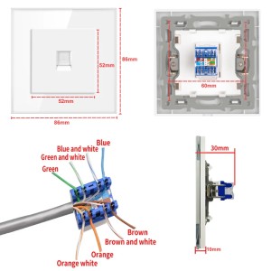 Priza internet RJ45, Cat6, Rama sticla securizata, iUni SD - Img 7