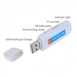 Stick USB Spion Reportofon iUni STK99, Alb - Img 11