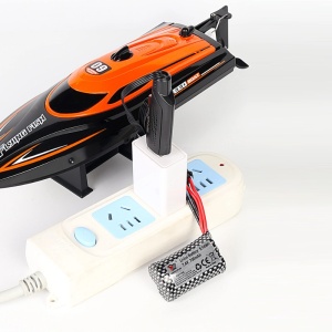 Barca cu telecomanda iUni HJ812, RC Racing Speed Boat Drift, Viteza 25 km/h, 2.4GHz, Portocaliu - Img 8