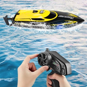 Barca cu telecomanda iUni HJ812, RC Racing Speed Boat Drift, Viteza 25 km/h, 2.4GHz, Galben - Img 2