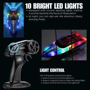Barca cu telecomanda iUni HJ821, RC High-Speed Boat, Viteza 15 km/h, 2.4GHz, Blue - Img 4