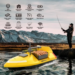 Barca Nadit si Momit iUni V020, GPS, Carcasa fosforescenta, 3 cuve, 2kg, 500m, 5200mAh, 10km/h - Img 2