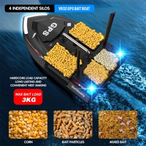 Barca Plantat, Nadit si Momit iUni V802 PRO, GPS, 18000mAh, 4 cuve, 3kg, 500m, 15km/h, Negru - Img 4