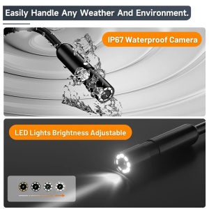 Camera Inspectie Auto Industriala iUni VC43-RD, Ecran IPS 4.3", Cablu Semirigid, Lungime 2M, 1080P, 8 LED-uri ajustabile, Lentila 8mm, Slot Card microSD, Rezistenta la Apa IP67, 2600mAh - Img 6