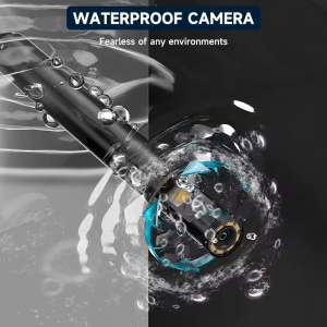 Camera Inspectie Auto iUni ROT50, 2 Camere, Camera Frontala + Camera Rotativa Laterala la 180°, Ecran LCD 5", 1080P, Cablu Semirigid, 1M Lungime, 8+1 LED-uri ajustabile, Rezistenta la Apa IP67, 5000mAh - Img 4