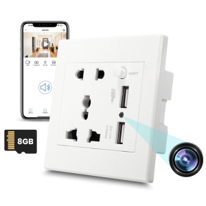 Camera Spion in Priza Universala de perete iUni PR2, Wi-Fi, 8GB, Full HD, 2 porturi USB-A