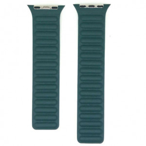 Curea iUni compatibila cu Apple Watch Ultra/SE/8/7/6/5/4/3/2/1, 38mm, Leather Link, Green - Img 2