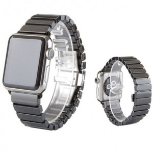 Curea iUni compatibila cu Apple Watch Ultra/SE/8/7/6/5/4/3/2/1, 40mm, Ceramic Belt, Black - Img 2
