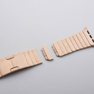 Curea iUni compatibila cu Apple Watch Ultra/SE/8/7/6/5/4/3/2/1, 42mm, Steel Belt, Rose Gold - Img 2