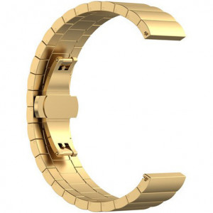 Curea metalica Smartwatch Samsung Galaxy Watch 46mm, Samsung Watch Gear S3, iUni 22 mm Otel Inoxidabil Gold Link Bracelet - Img 3