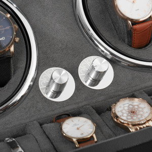 Cutie intors ceasuri iUni, 4 Programe, Watch Winder 4 + 6 spatii depozitare, Piele ecologica, Black - Img 4