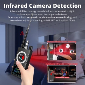 Detector de camere, microfoane spion si localizatoare GPS profesional iUni K19+, Frecventa 100-8000 MHz - Img 4