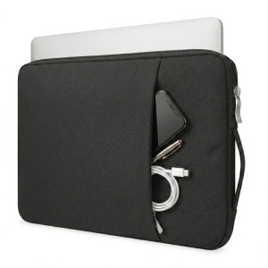 Geanta Laptop 13"-14" iUni, Material Textil Impermeabil, Anti-zgarieturi, Anti-socuri, Buzunar extern, Negru