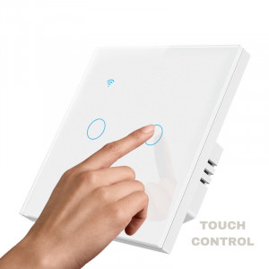 Intrerupator smart touch iUni 2F, Wi-Fi, Sticla securizata, LED - Img 4