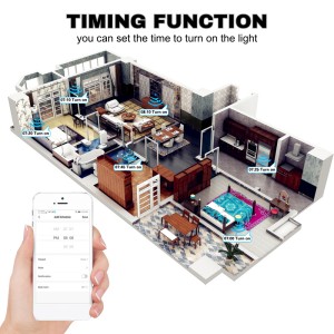 Intrerupator smart touch, WiFi, Sticla securizata, iUni 3G, 10A, Control vocal, Smart Life / Tuya, LED - Img 6
