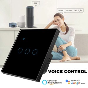 Intrerupator smart touch, WiFi, Sticla securizata, iUni 3G, 10A, Control vocal, Smart Life / Tuya, LED, Black - Img 7
