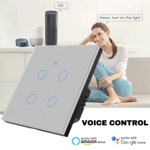Intrerupator smart touch, WiFi, Sticla securizata, iUni 4G, 4 Canale, 10A, Control vocal, Smart Life / Tuya, LED, Silver - Img 7