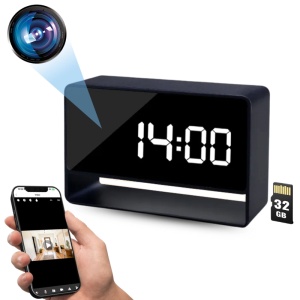 Mini Camera Ceas Birou iUni IP27 Mini, 32GB, Full HD, 150°, Vizualizare Live pe telefon - Img 1