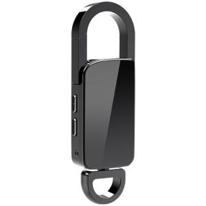 Reportofon Breloc iUni BR11 Plus, 8GB, Activare vocala, MP3 Player, Black - Img 1