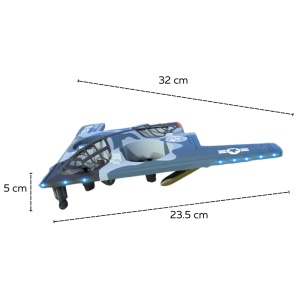 Avion cu telecomanda iUni E0-26, Stealth Bomber Plane, Acrobatii 360°, Giroscop, Rezistent la impact, Lumini LED, Albastru - Img 10
