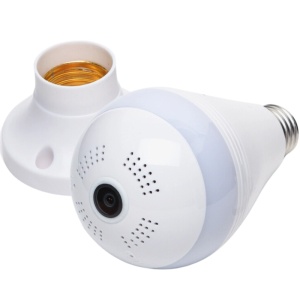 Bec cu camera Spion iUni A10, Full HD, Wi-Fi, Senzor de Miscare, Unghi 360°