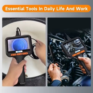 Camera Inspectie Auto Industriala iUni VC43-AV, Ecran IPS 4.3", Cablu Semirigid, Lungime 2M, 1080P, 8 LED-uri ajustabile, Lentila 8mm, Rezistenta la Apa IP67, 2600mAh - Img 3