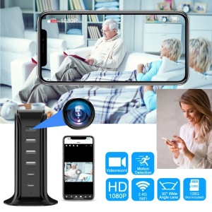 Camera Spion in Statie de Incarcare iUni IP91, 16GB, Wi-Fi, Full HD, Senzor de miscare, 20W, 2 porturi Type-C, 3 porturi USB-A - Img 3