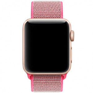 Curea iUni compatibila cu Apple Watch Ultra/SE/8/7/6/5/4/3/2/1, 38mm, Nylon Sport, Woven Strap, Electric Pink - Img 3