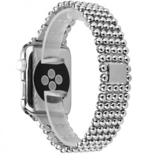 Curea iUni compatibila cu Apple Watch Ultra/SE/8/7/6/5/4/3/2/1, 38mm, Luxury, Otel Inoxidabil, Silver