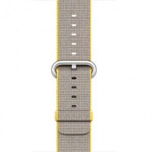 Curea iUni compatibila cu Apple Watch Ultra/SE/8/7/6/5/4/3/2/1, 38mm, Nylon, Woven Strap, Yellow/Gray - Img 2