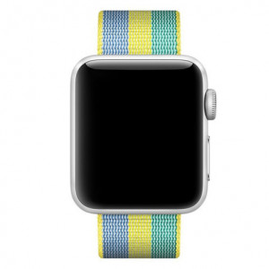 Curea iUni compatibila cu Apple Watch Ultra/SE/8/7/6/5/4/3/2/1, 40mm, Nylon, Woven Strap, Pollen - Img 3