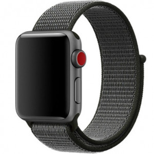 Curea iUni compatibila cu Apple Watch Ultra/SE/8/7/6/5/4/3/2/1, 40mm, Nylon Sport, Woven Strap, Midnight Gray