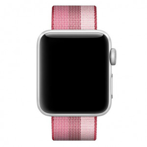 Curea iUni compatibila cu Apple Watch Ultra/SE/8/7/6/5/4/3/2/1, 42mm, Nylon, Woven Strap, Berry - Img 3
