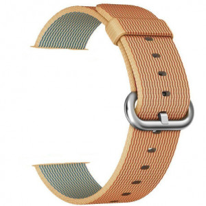 Curea iUni compatibila cu Apple Watch Ultra/SE/8/7/6/5/4/3/2/1, 42mm, Nylon, Woven Strap, Gold/Red - Img 4