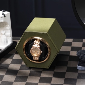 Cutie intors ceas automat iUni, Watch Winder, Piele ecologica, Kaki - Img 9