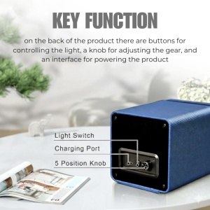 Cutie intors ceas automatic iUni, Watch Winder, Piele ecologica, Albastru - Img 8