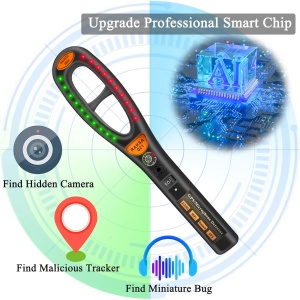 Detector profesional de microfoane GSM, Bluetooth si WiFi iUni RF007, detector unde magnetice si electromagnetice - Img 7