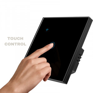 Intrerupator smart touch iUni 1F, 1 Canal, Wi-Fi, Sticla securizata, LED, Black - Img 4