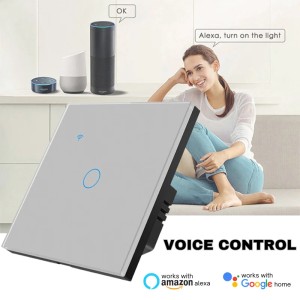 Intrerupator smart touch, WiFi, Sticla securizata, iUni 1G, 10A, Control vocal, Smart Life / Tuya, LED, Silver - Img 6