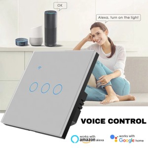 Intrerupator smart touch, WiFi, Sticla securizata, iUni 3G, 10A, Control vocal, Smart Life / Tuya, LED, Silver - Img 6