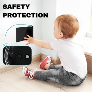 Intrerupator touch si Priza, Rama sticla securizata, iUni 1Y, LED, Black - Img 6
