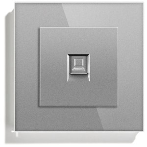 Priza internet RJ45, Cat6, Rama sticla securizata, iUni SD, Silver - Img 3