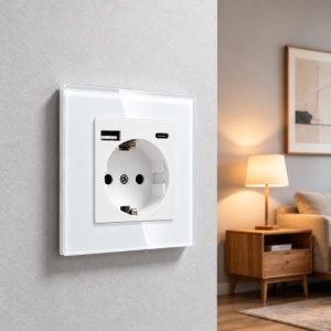 Priza rama sticla securizata, porturi USB-A si USB-C, iUni UC2, 16A - Img 2